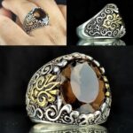 انگشتر کوارتز دودی اصل