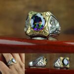 انگشتر توپاز هفت رنگ اصل