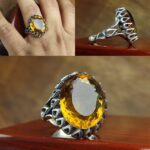 انگشتر سیترین طلایی اصل