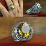 انگشتر سیترین طلایی اصل