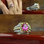 انگشتر توپاز صورتی اصل