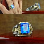 انگشتر توپاز آبی اصل