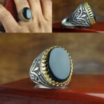 انگشتر عقیق یمنی مشکی اصلی