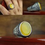 انگشتر عقیق زرد شرف الشمس