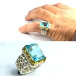 انگشتر توپاز چهارگوش اصل