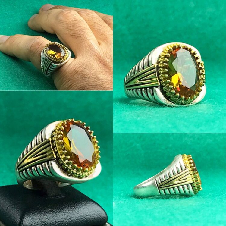 انگشتر زولتانایت سه رنگ
