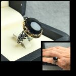 انگشتر عقیق یمنی مشکی اصل