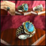 انگشتر توپاز آبی اصلی سوئیسی