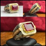 انگشتر یاقوت قرمز چهارگوش اصل