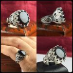 انگشتر عقیق یمنی مشکی اصل