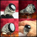 انگشتر عقیق یمنی مشکی اصل