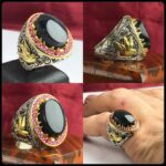 انگشتر عقیق یمنی مشکی اصل