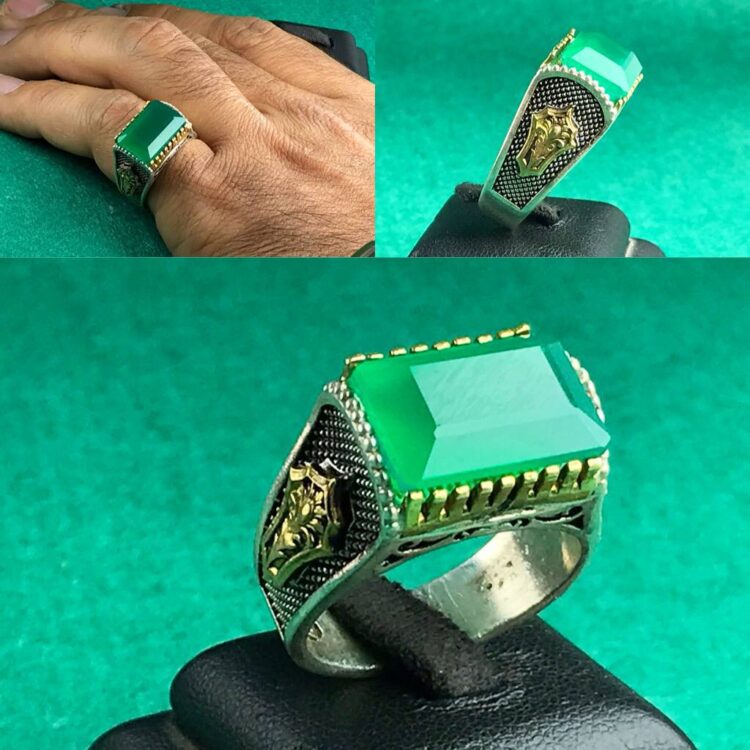 انگشتر عقیق سبز اصل