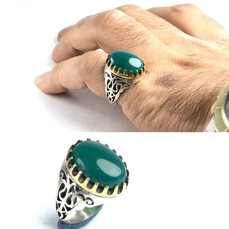 انگشتر عقیق سبز اصل