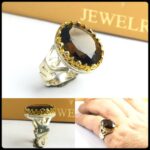 انگشتر کوارتز دودی اصل