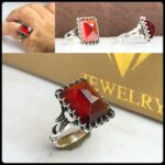 انگشتر گارنت چهارگوش اصل