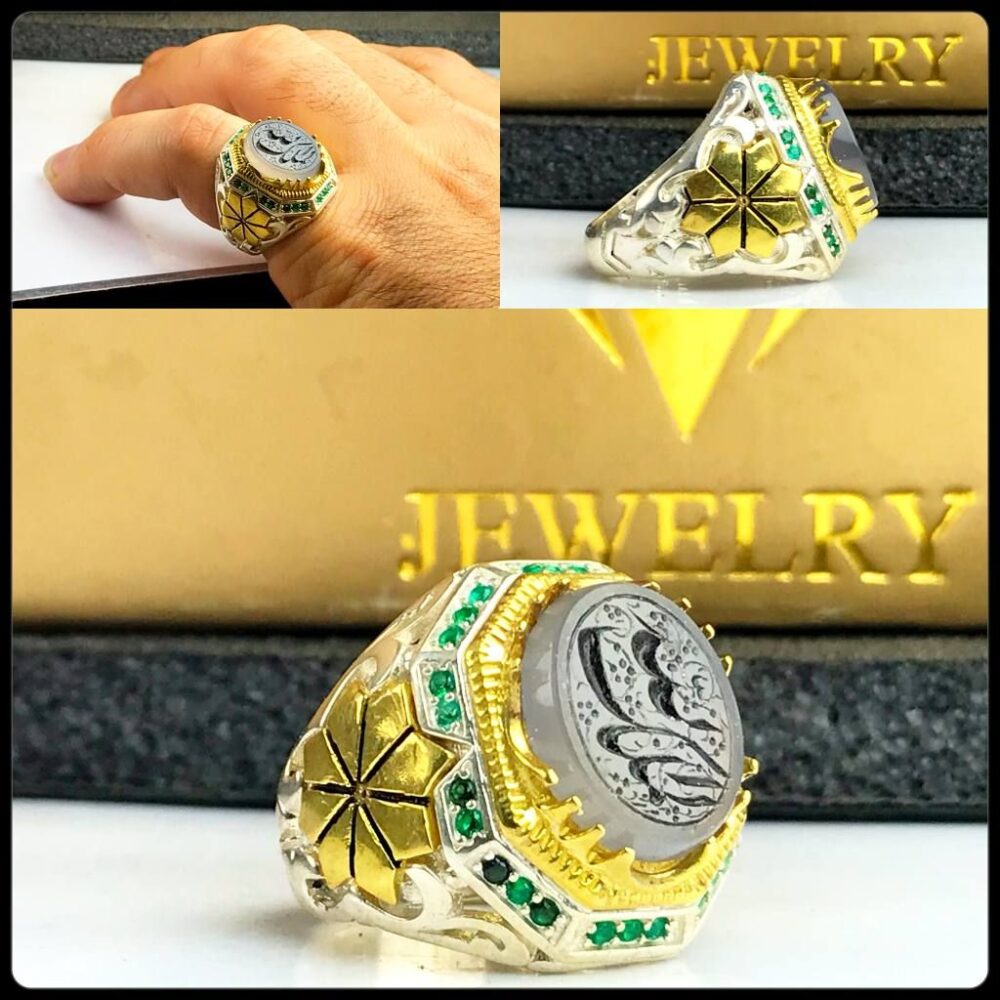 انگشتر عقیق یمنی کبود اصل