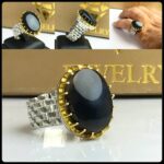 انگشتر عقیق یمنی مشکی اصل