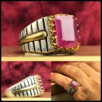 انگشتر یاقوت قرمز چهارگوش آفریقایی اصل