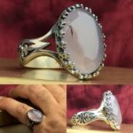 انگشتر عقیق یمنی یاسی اصل الماس تراش