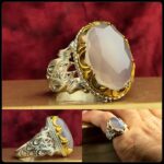 انگشتر عقیق یمنی یاسی اصل الماس تراش