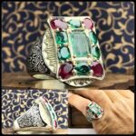 انگشتر ۱۱نگین زمرد اصل