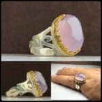 انگشتر عقیق یمنی یاسی الماس تراش اصل