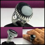 انگشتر عقیق یمنی مشکی اصل