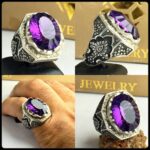 انگشتر آمیتیست لیزر کات اصل