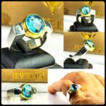 انگشتر توپاز آبی اصل