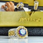 انگشتر توپاز هفت رنگ اصل