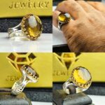 انگشتر سیترین طلایی اصل