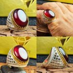 انگشتر  گارنت قرمز اصل قواره درشت