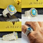 انگشتر توپاز آبی اصل