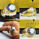 انگشتر توپاز هفت رنگ اصل