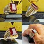 انگشتر گارنت چهارگوش اصل