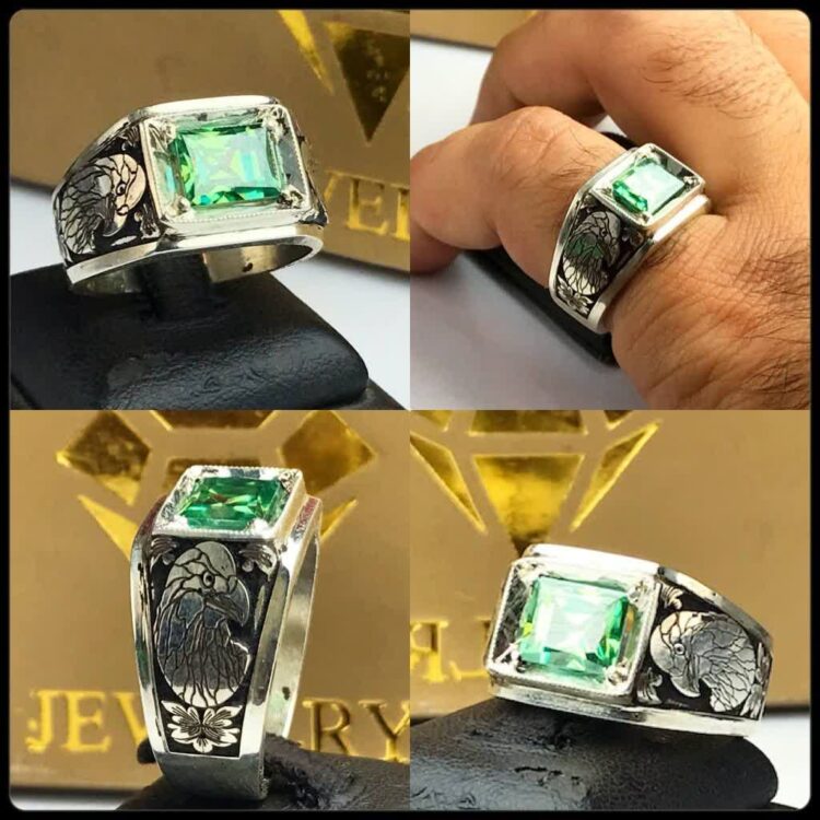 انگشتر موزونایت چهارگوش اصل