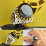 انگشتر عقیق یمنی مشکی اصل