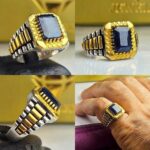 انگشتر یاقوت کبود چهارگوش