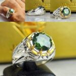 انگشتر موزونایت سبز اصل