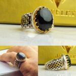 انگشتر عقیق یمنی مشکی اصل