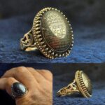 انگشتر حدید خطی عین علی و دعای سه جلاله