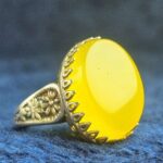 انگشتر زنانه عقیق زرد شرف شمس