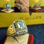 انگشتر توپاز آبی اصل