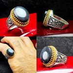 انگشتر عقیق یمنی مشکی اصل