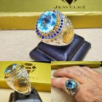 انگشتر توپاز آبی اصل