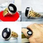 انگشتر عقیق یمنی مشکی اصل