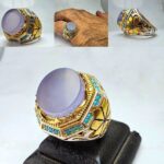 انگشتر عقیق یمنی کبود اصل