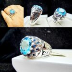 انگشتر توپاز آبی اصل