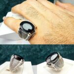 انگشتر عقیق یمنی مشکی اصل